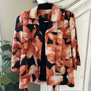 Due Per Due 100% Silk Blazer Jacket Lined Black. Size 16